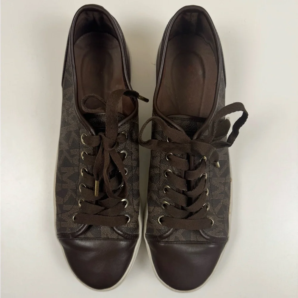 Michael Kors Signature Brown Low Top Sneakers